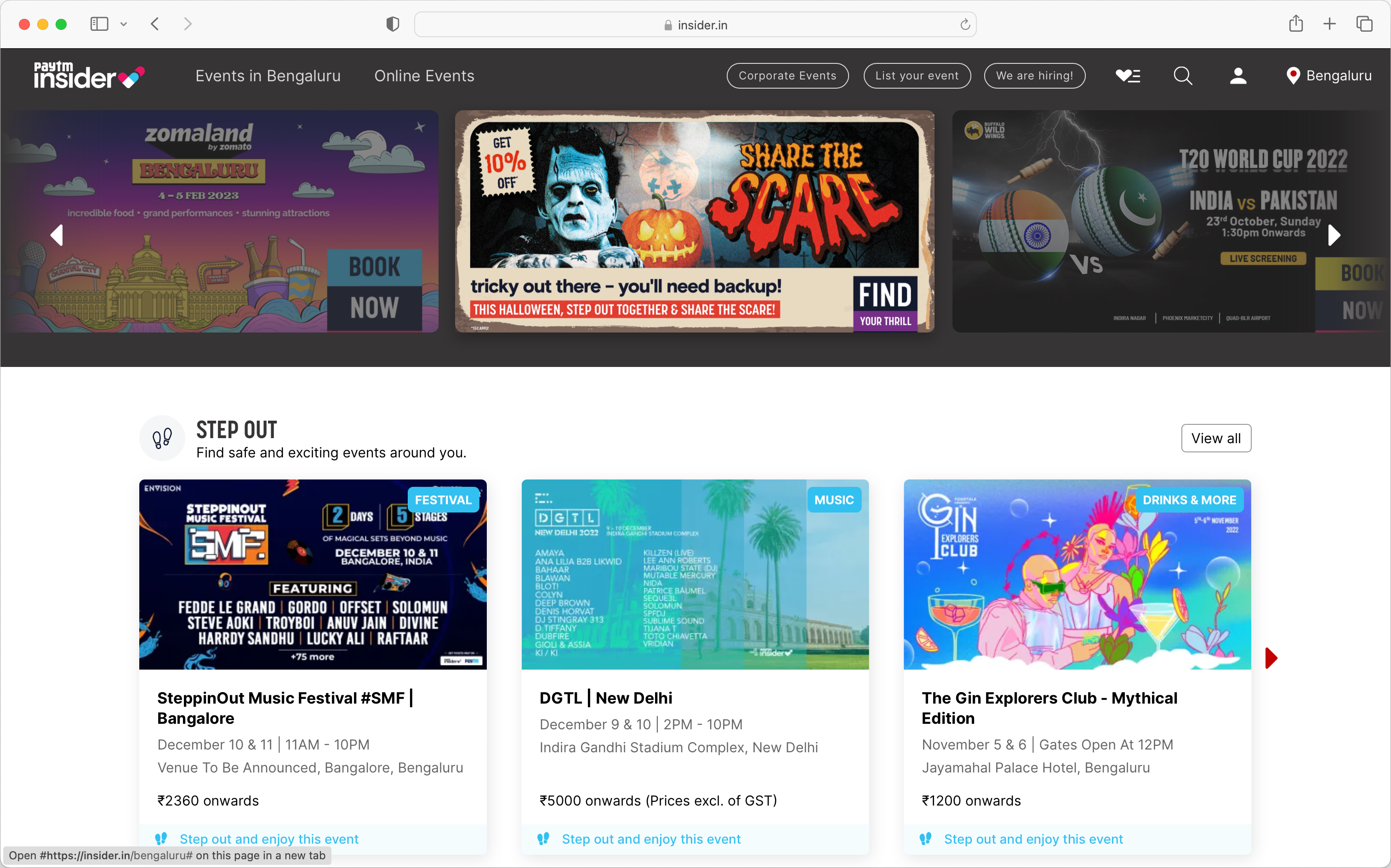 Insider.in homepage.